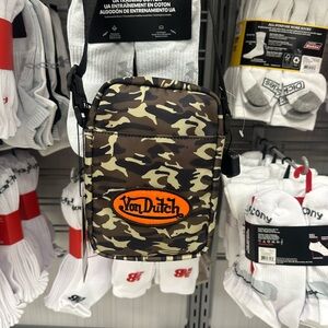 Von Dutch Brown Camouflage Messenger Bag